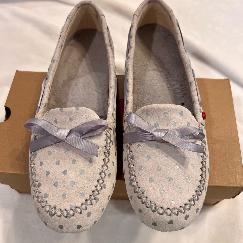 I ❤️ UGG Mocs.  Grey with silver hearts. Lined